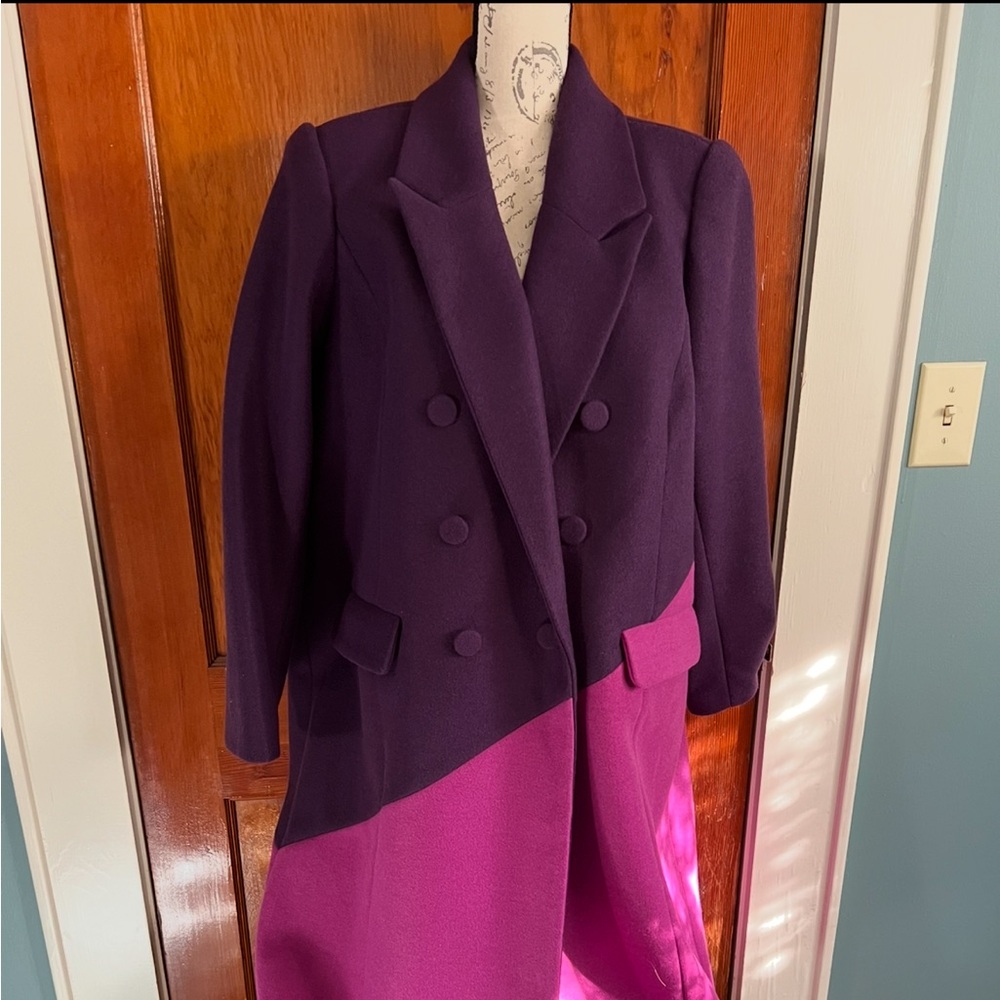 ELOQUII Plum And Raspberry Midi Length Coat (18/20)